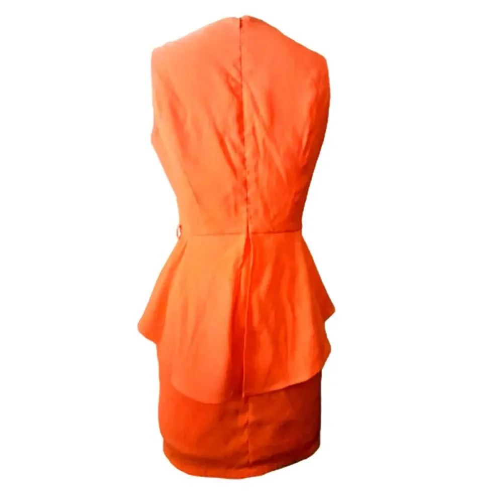 Orange Bodycon Cocktail Dress Size Small